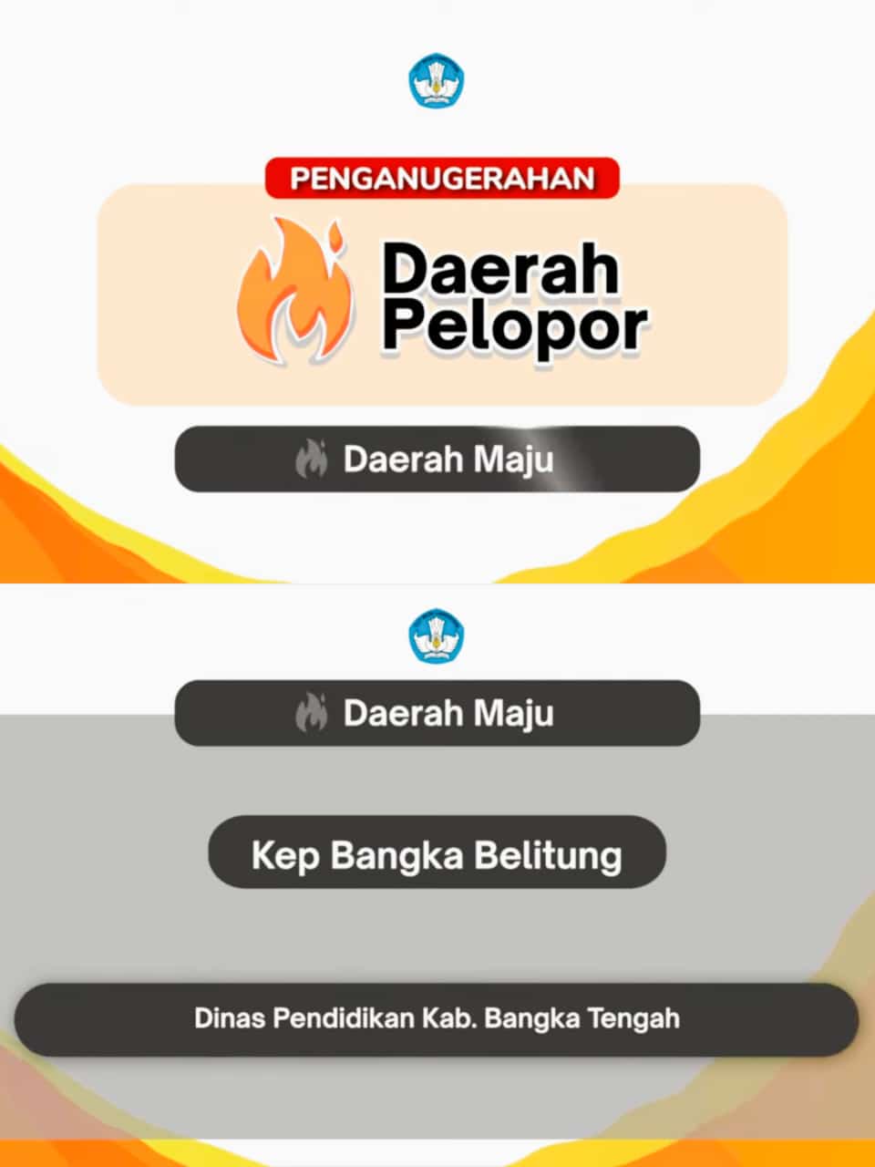 Bangka Tengah Raih Predikat Daerah Pelopor Kategori Maju oleh Kemendikdasmen RI